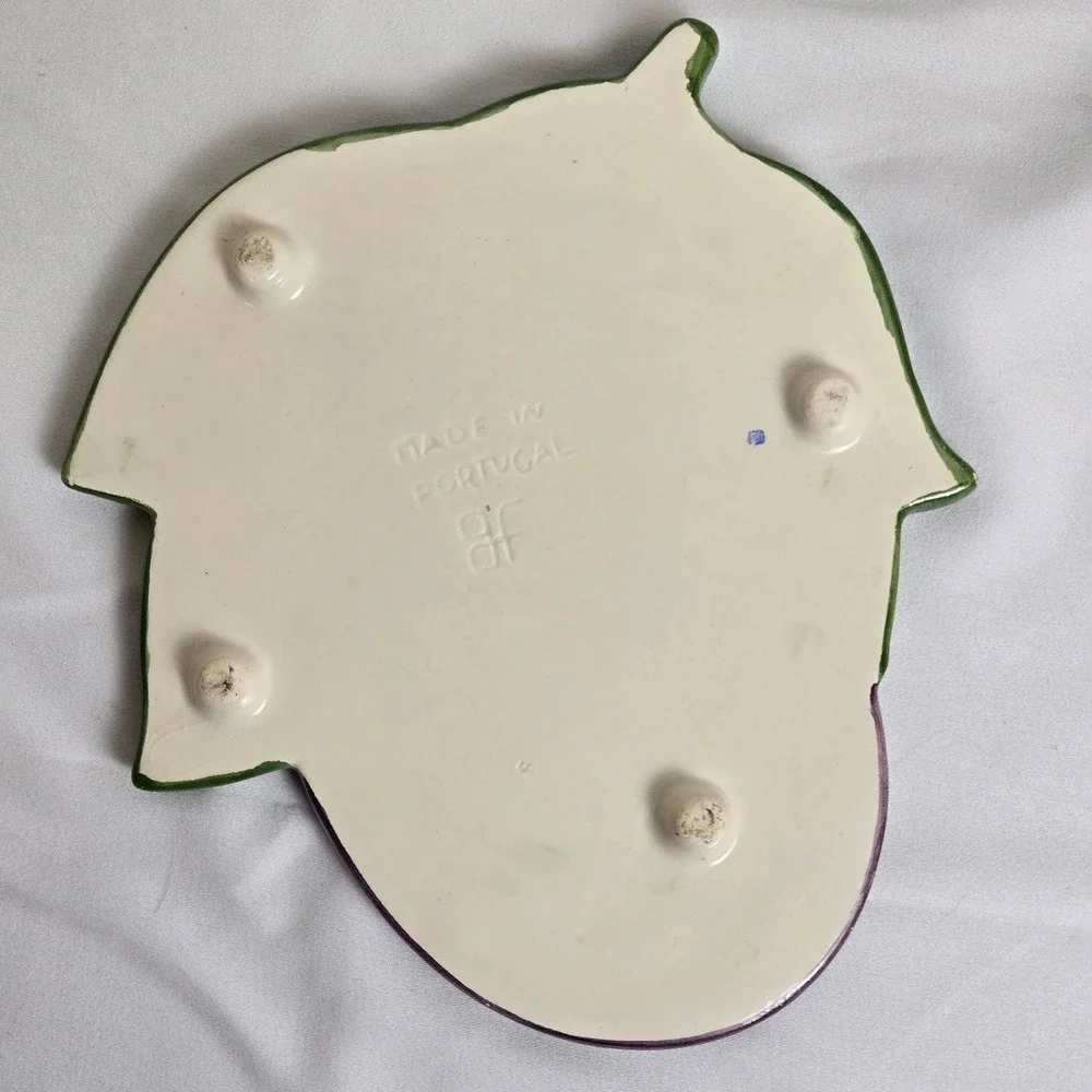 Eggplant Aubergine Ceramic Footed Trivet, 7